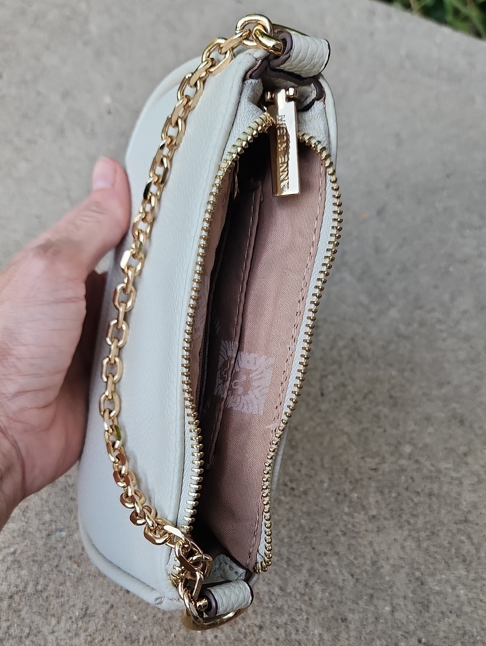 Anne Klein Pebbled Mini Shoulder Bag with Gold Chain - Picture 14 of 16